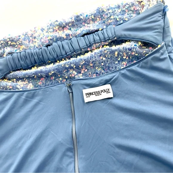 Princess Polly Blue Sequin Mini Dress - Picture 14 of 16